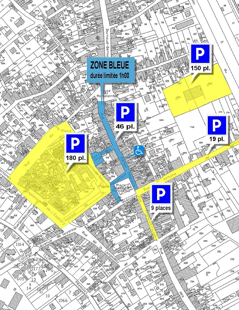 Grisolles stationnement zone bleue